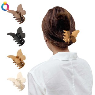 Frosted Butterfly Hairpin Back Head Disc Hair Grab Clip Sha