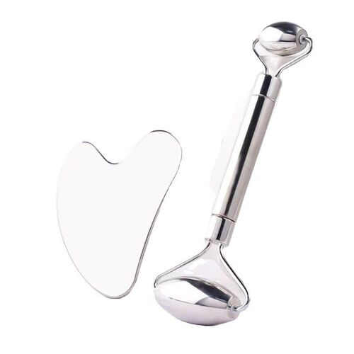 steel gua sha massage face roller guasha tool 专用面部刮痧板