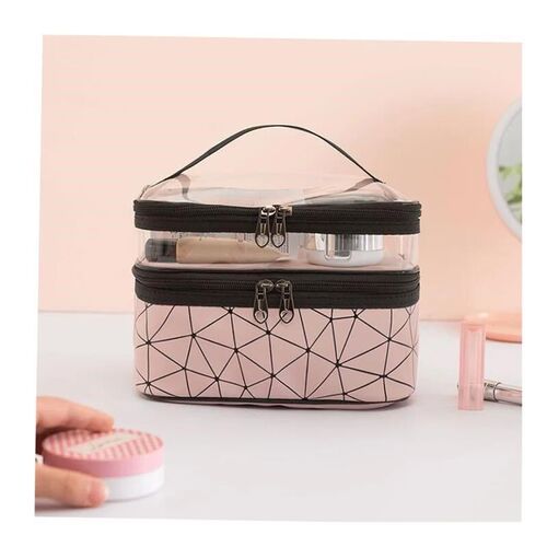 Double portable large capacity makeup bag version Ringer tra