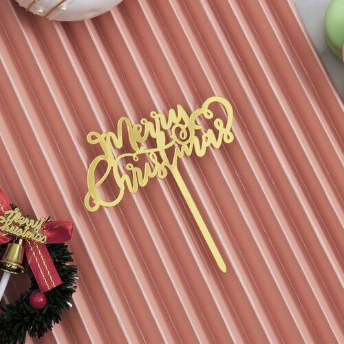 10 PCS Acrylic Merry Christmas Cake Topper Xmas Cake Decorat