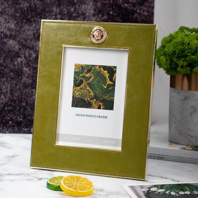 轻奢相框摆台6寸7寸属皮质摆店饰酒卧代HY-89150室样板间高档金装