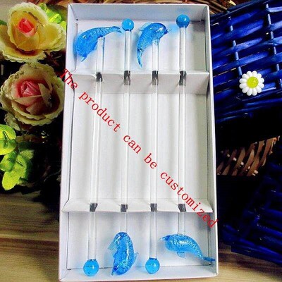 Marine animals Figurines Cocktail Wine Glass Stirring Sticks