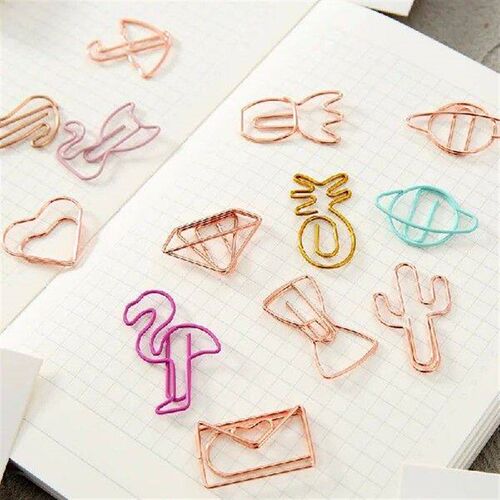 8pcs/set Creative Design Pink Color Paper Clip Kittten
