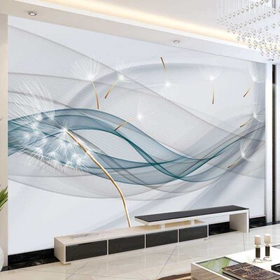 Custom 3D Photo Wallpaper Fashion Lines Dandelion TV Backgr