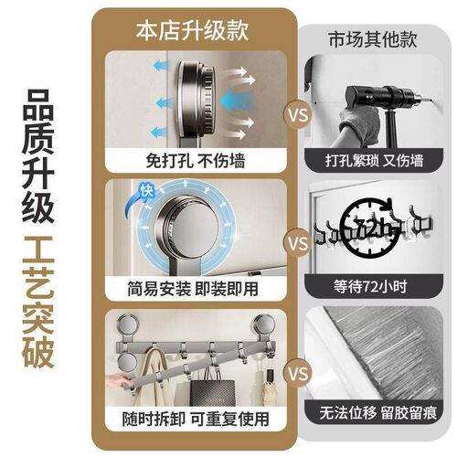 Suction Cup Hooks No-Drill Kitchen and Bathroom Hooks Multi-