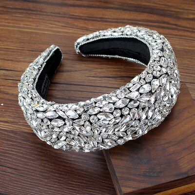 Sparkly Full Clear Crystal Gem Headbands Padded Diamante Rhi