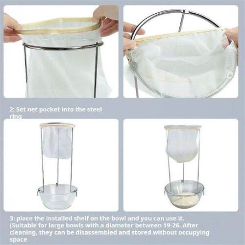 Easy to Clean Filter Bag Stainless Steel Strainer Stand