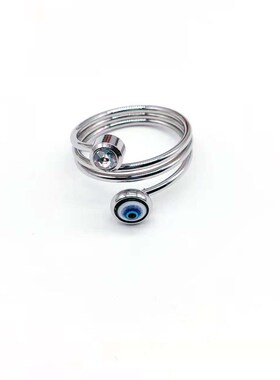 Rinhoo Punk Stainless Steel Lucky Evil Eye Ring For Women Me
