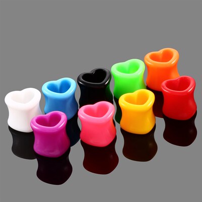 2Pcs/lot Acrylic Tunnels for Ears Heart Hollow Ear Plugs Tun