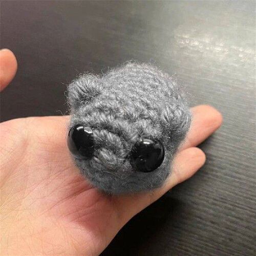 Cute Hamster Animal Plushie Keyring Handmade Sad Hamster