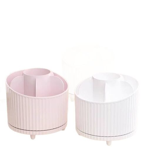 Rotating Makeup Brush Organizer and Cosmetic Storage, Deskto