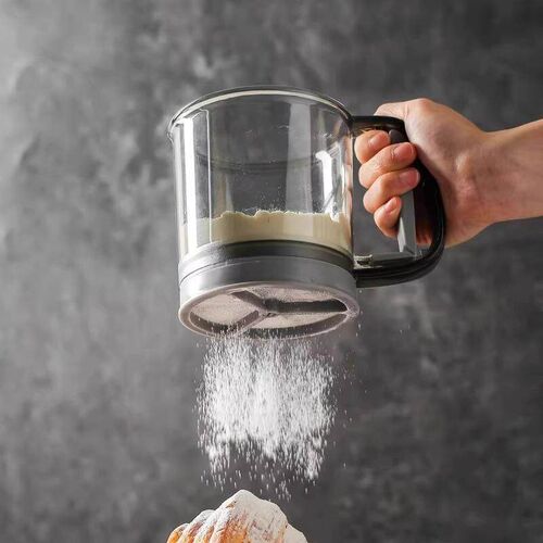 Semi-automatic flour sifter handheld kitchen sieve mesh filt