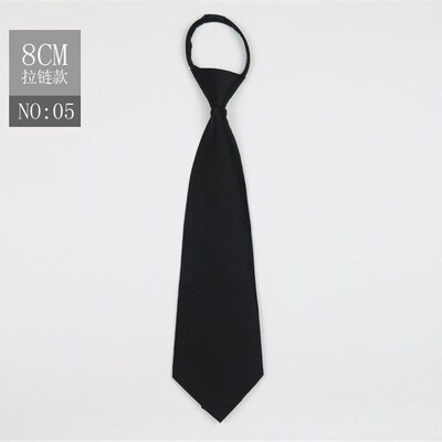 Ladies Zipper Tie Pure Black Blue Red Formal Uniform Lazy Ea