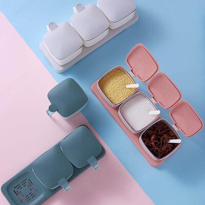 Spice Box Combination Set, Multi-compartment Seasoning Jars