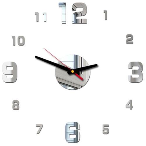 New 3D DIY Wall Clock Acrylic Mirror Wall Stickers Living Ro