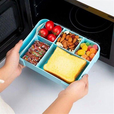 Lunch Box with Fork Spoon Split Bento Box Leak-proof Food