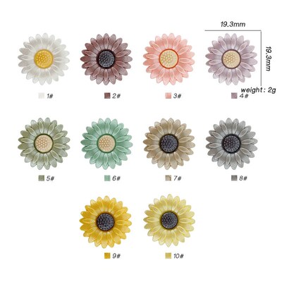 10pcs Daisy Silicone Beads 20mm Opal Silicone Teething Toy B