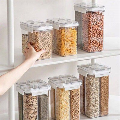 Multi-compartment Grain Storage Container Storage Jar with