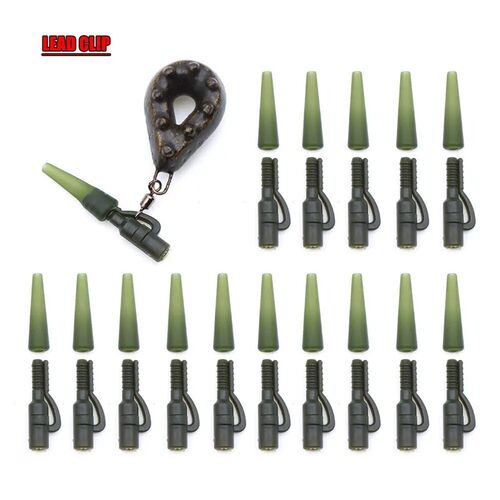 10pcs Carp Fishing Accessories Safty Lead Clip Tail Rubber F