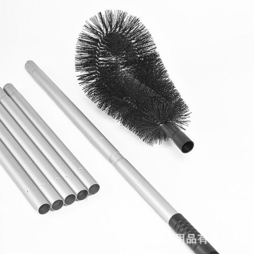 Long gutter cleaning brush for ground drainage ditches