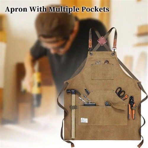 1PCS Kitchen Apron Thickened Multi-Pocket Adjustable Strap