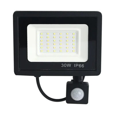 LED Smart Sensor Flood Light Outdoor Wall Light 220V Black W