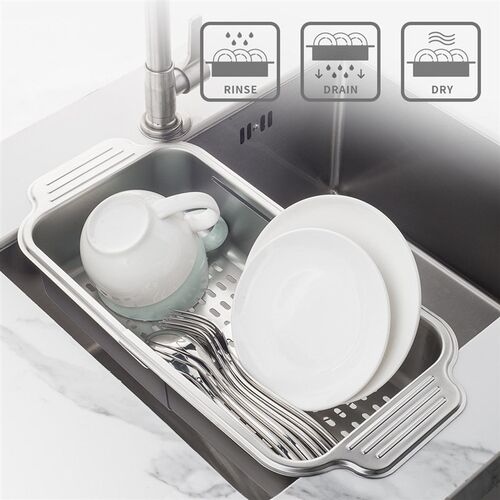 Spot 304 Stainless Steel Kitchen Sink Drain Basket Retracle