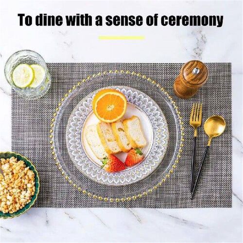 6pcs Placemats Set Vinyl Woven Placemats Set for Restaurant