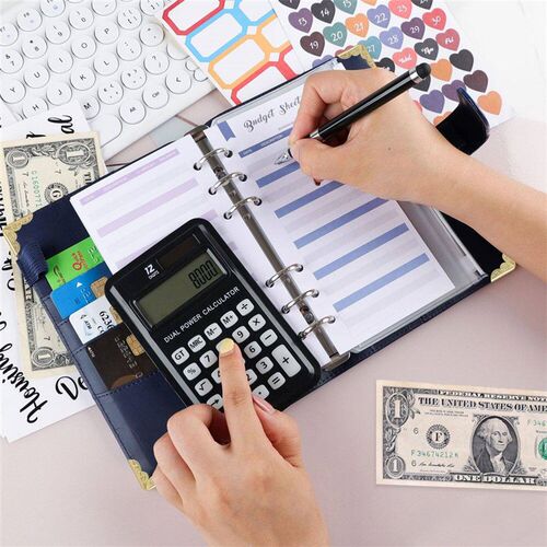 Money Savings Organizer Notebook A6 Pu Leather Budget Binder