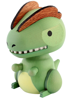 Jencrd车载摇头摆件中控台汽车高档车饰品木质公仔可爱创意恐龙