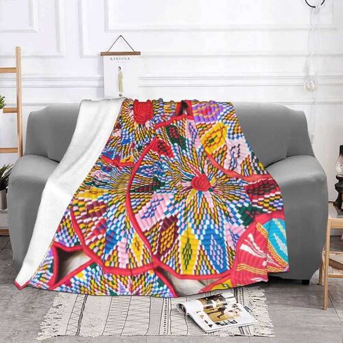 Ethiopian Plates Sefed Flannel Throw Blanket African Art tra