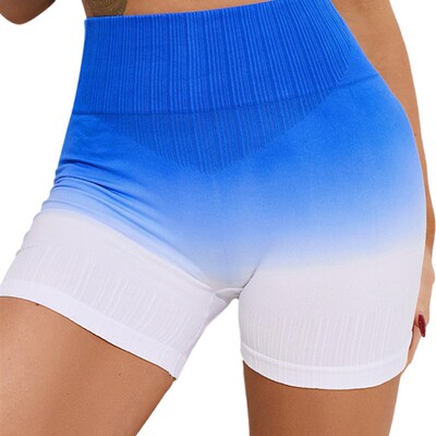 New gradient yoga fitness shorts womens tight lift hip