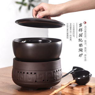 好利友陶瓷电陶炉煮茶器煮茶壶分茶器回纹复古家用茶具黑陶装