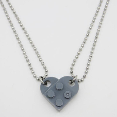 2Pcs Cute Love Heart Brick Keychain for Couples Friendship W