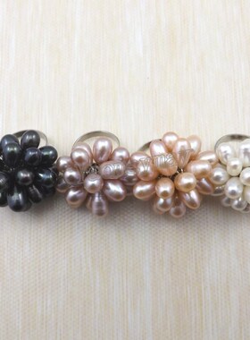 High Quality Adjustable Natural Pearl Rings Fresh Water Pear