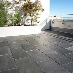 天然青石板庭院地砖室外防滑片黑色板岩电视背景墙文化石花园院子