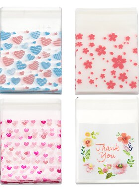 100Pcs/50pcs 7x7cm Plastic Transparent Heart Bags for DIY Je