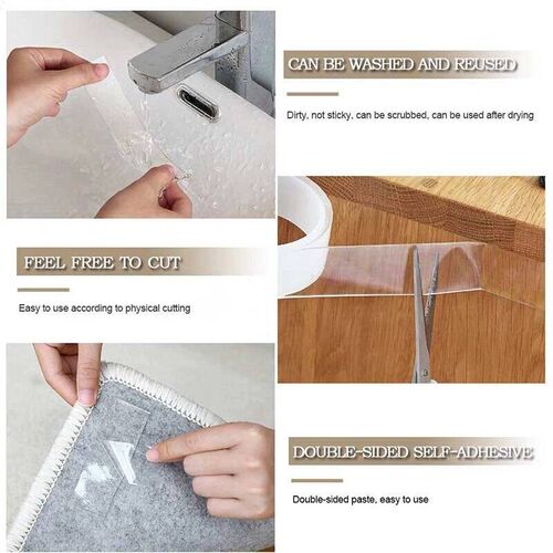 Self Adhesive Traceless Double Sided Nano Tape Waterproof Tr