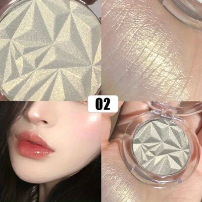 2 Colors Diamond Highlighter Powder Palette Glitter Face Con
