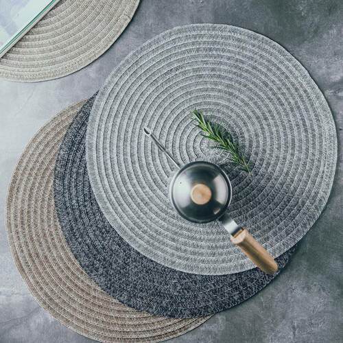 18CM round coasters 36CM hand-woven placemats