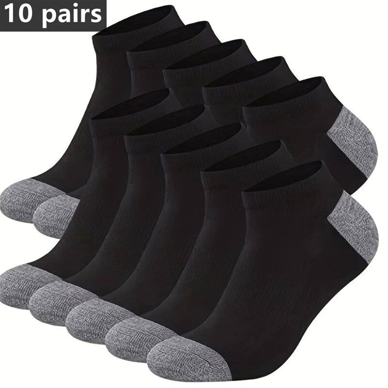 1pair Men Fahion Cotton Breathable Comfortable Ankle Sock, - 实物图