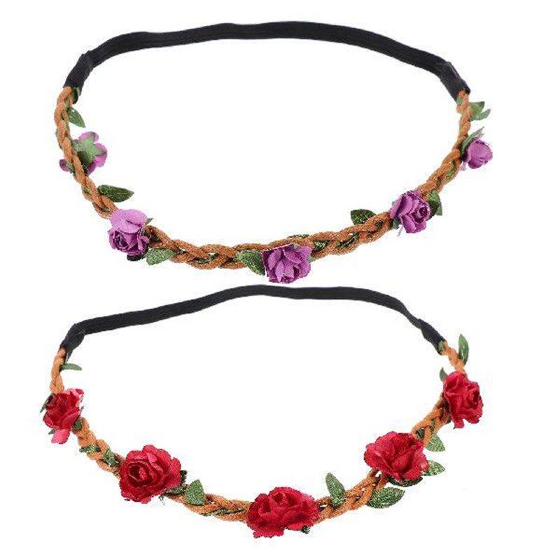 4 Pcs Rose Flower Crown Headband Garland Floral Headbands