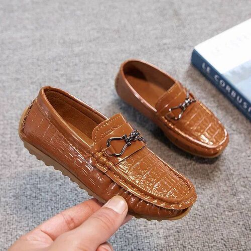 Boys Leather Shoes Round-toe Flat Soft Kids Fashion Casual L