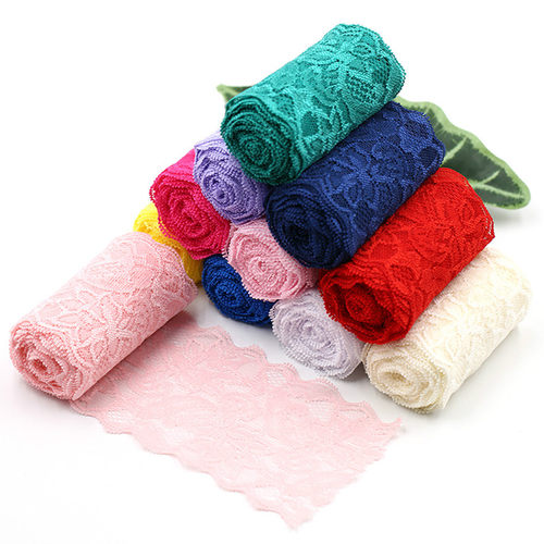 8cm Spandex Lace Elastic Crafts Sewing Ribbon White Black Sr