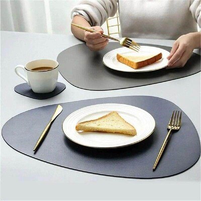 Triangle Leather Placemat Kitchen Dining Table Mats Steak
