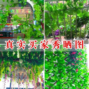 Decoration Simulation Green Vine Leaf Rattan Grape