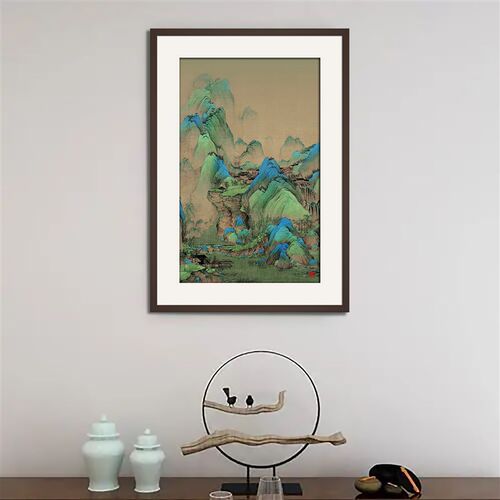 大厅铜画手工錾刻铜雕画(千里江山玄关)走廊挂画玄关装饰画铜板