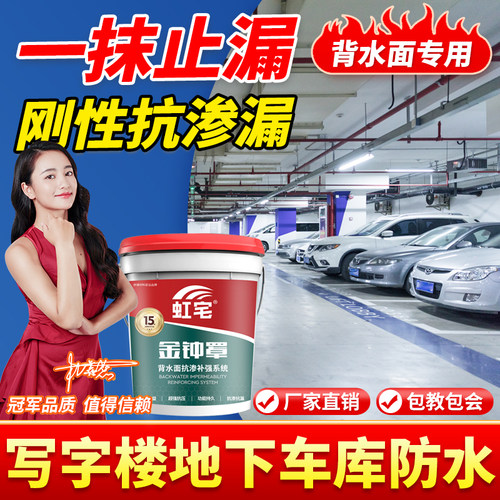 背水面补漏返潮发霉返碱起皮写字楼车库内墙水泥墙商务楼地下车库