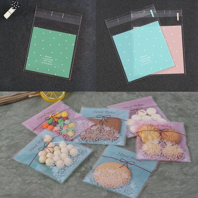100Pcs Biscuit Gift Candy Bag Plastic  Packaging Bags Fresh
