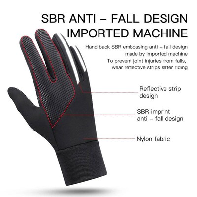 Winter Cycling Leather Gloves Touchscreen Warm Windproof Wea